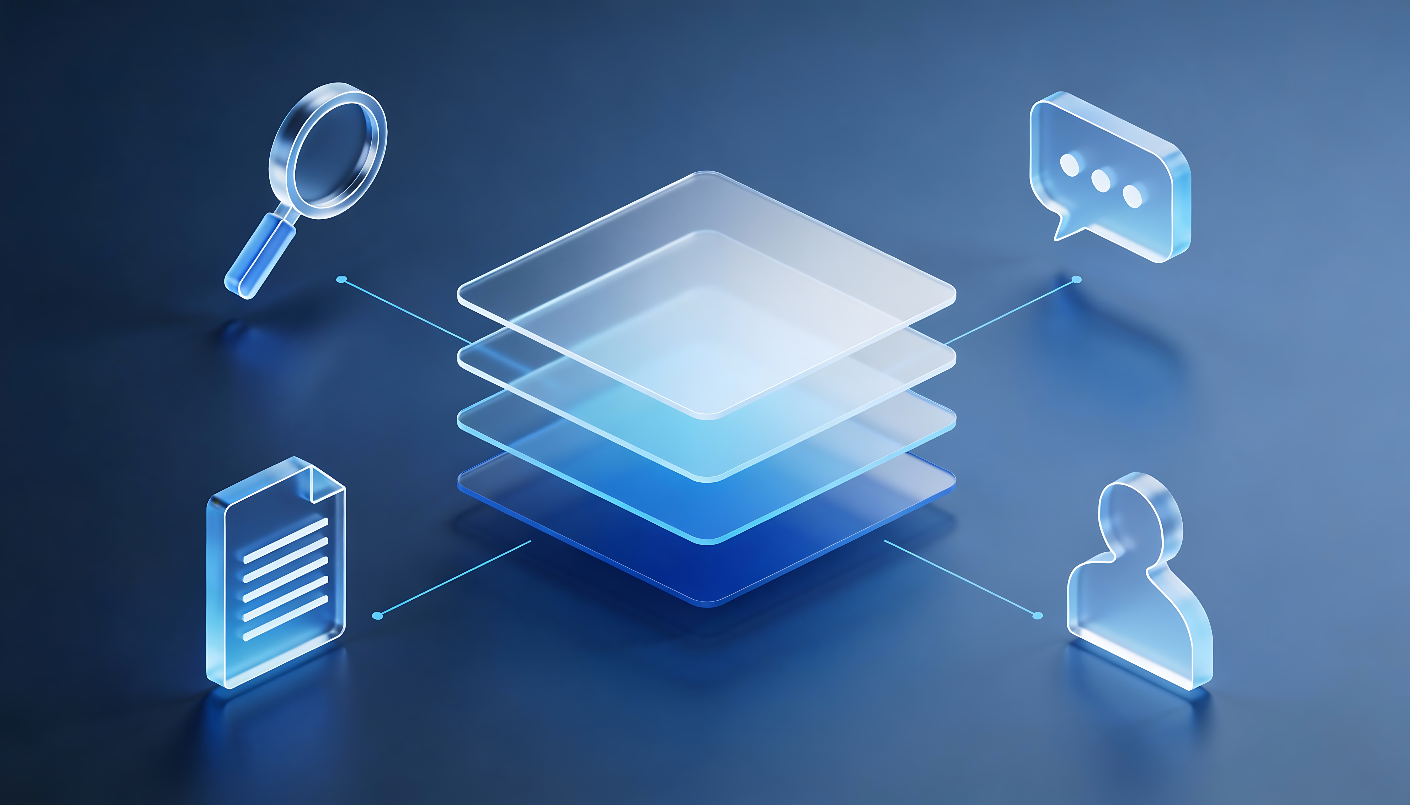 Illustration of a transparent layered data stack